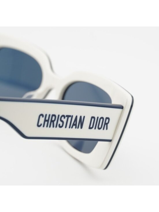Dior DIORPACIFIC S1U 95B0 Sunglasses Ivory Rectangle Frame, Blue Lenses main image 4
